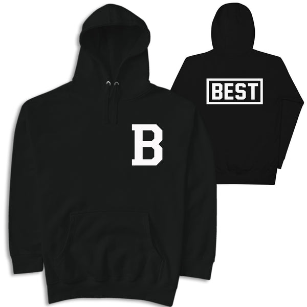 Breezy Excursion | BLACK LETTERMAN B BEST ON BACK HOODIE