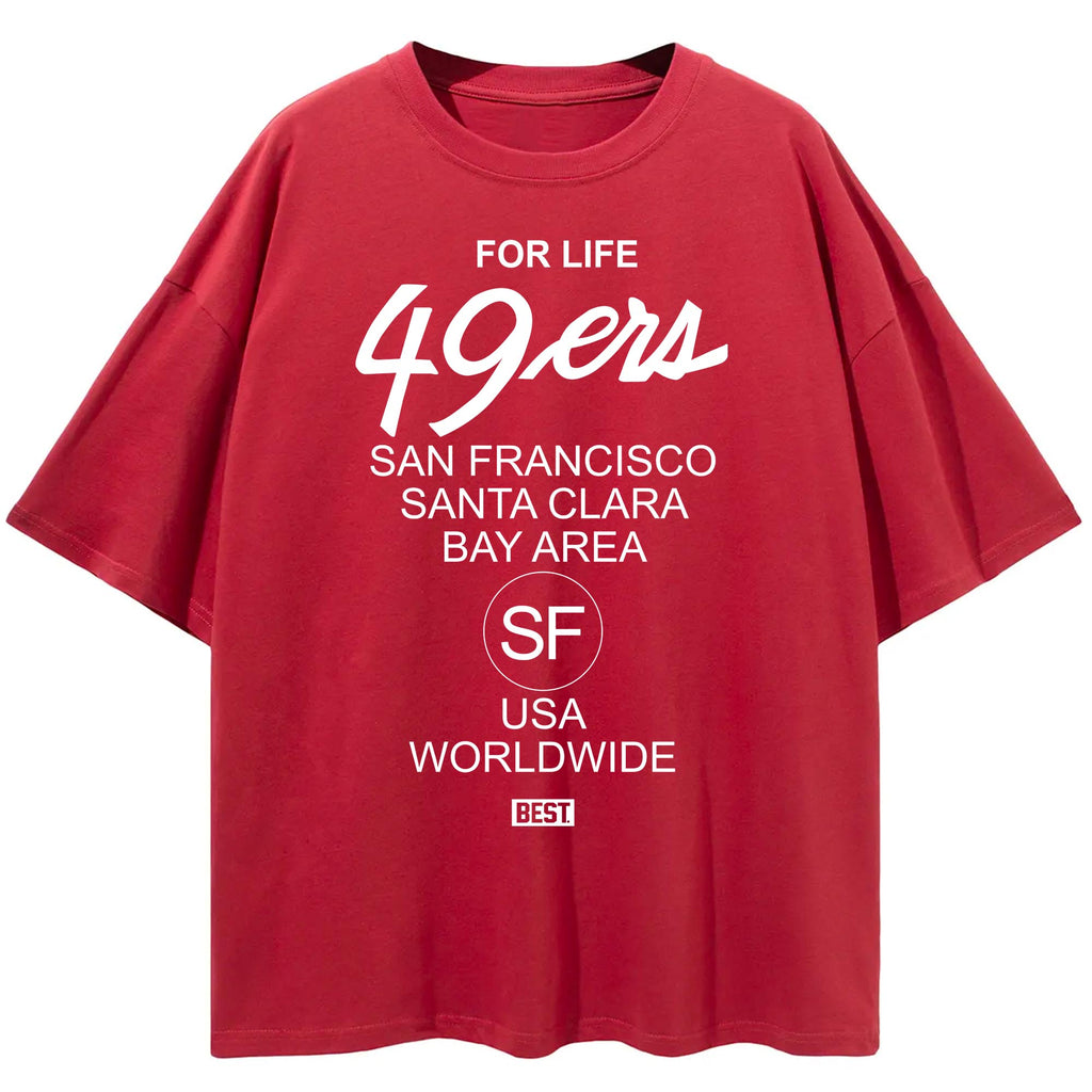 Niners 4 Life 100% Cotton Basic Tee RED