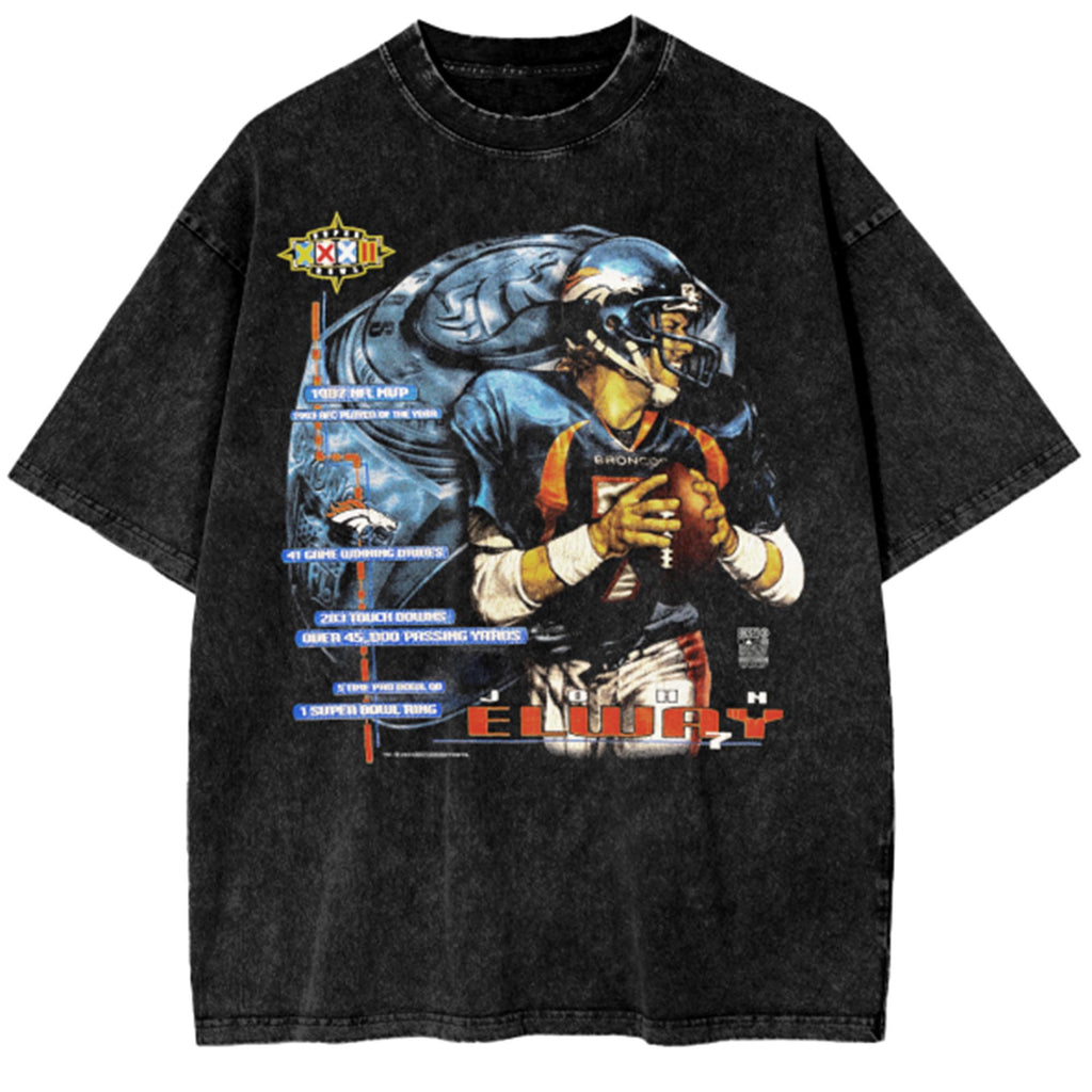BEST ELWAY THE GREAT (DISTRESSED STYLE PRINT) Snow Wash T-Shirt