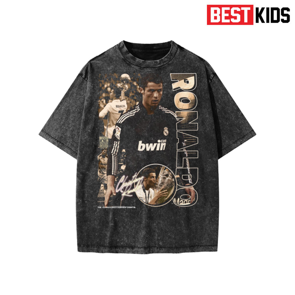 BEST KIDS Ronaldo Vintage Washed  100% Cotton T-Shirt
