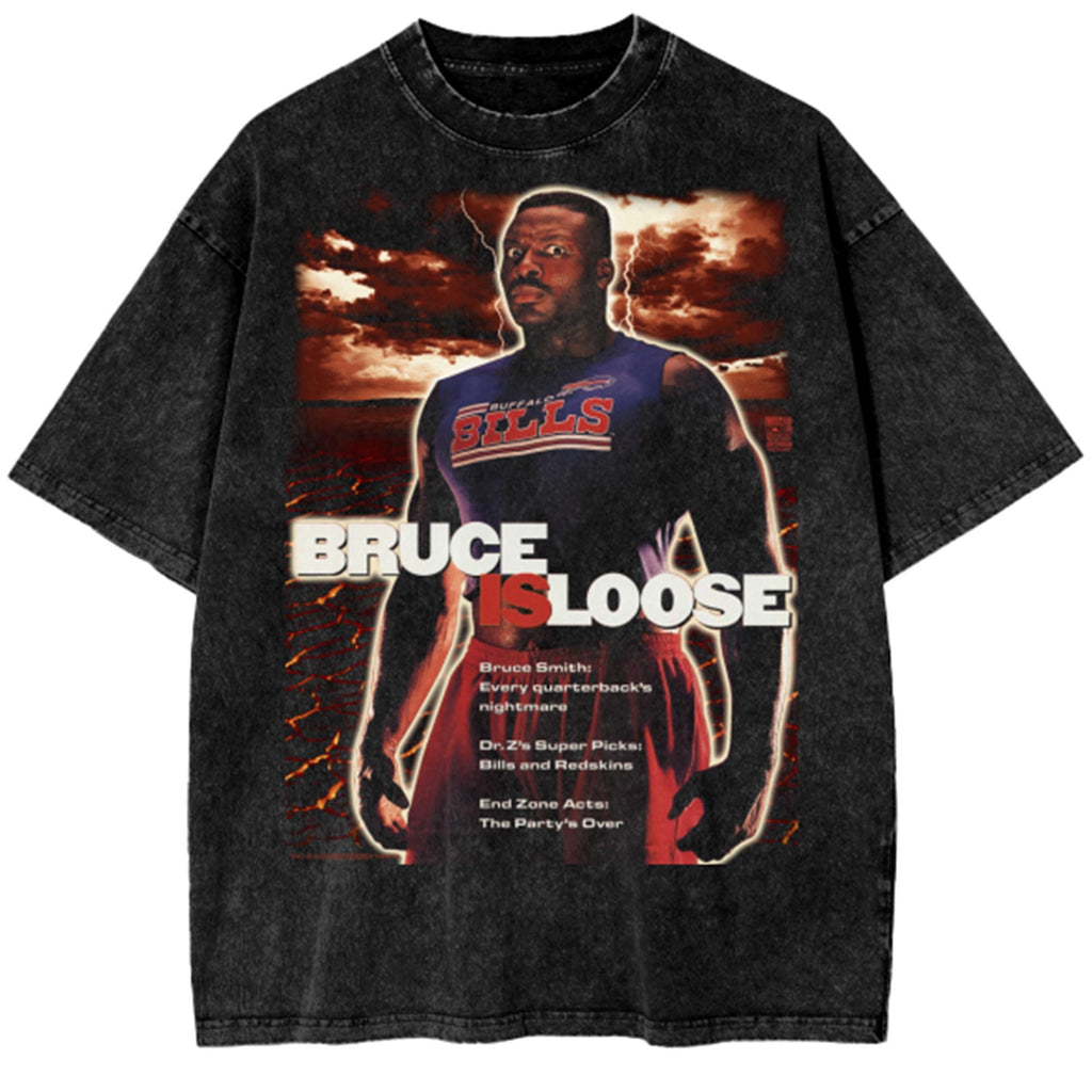 BEST BRUCE IS LOOSE Oversized Snow Wash T-Shirt