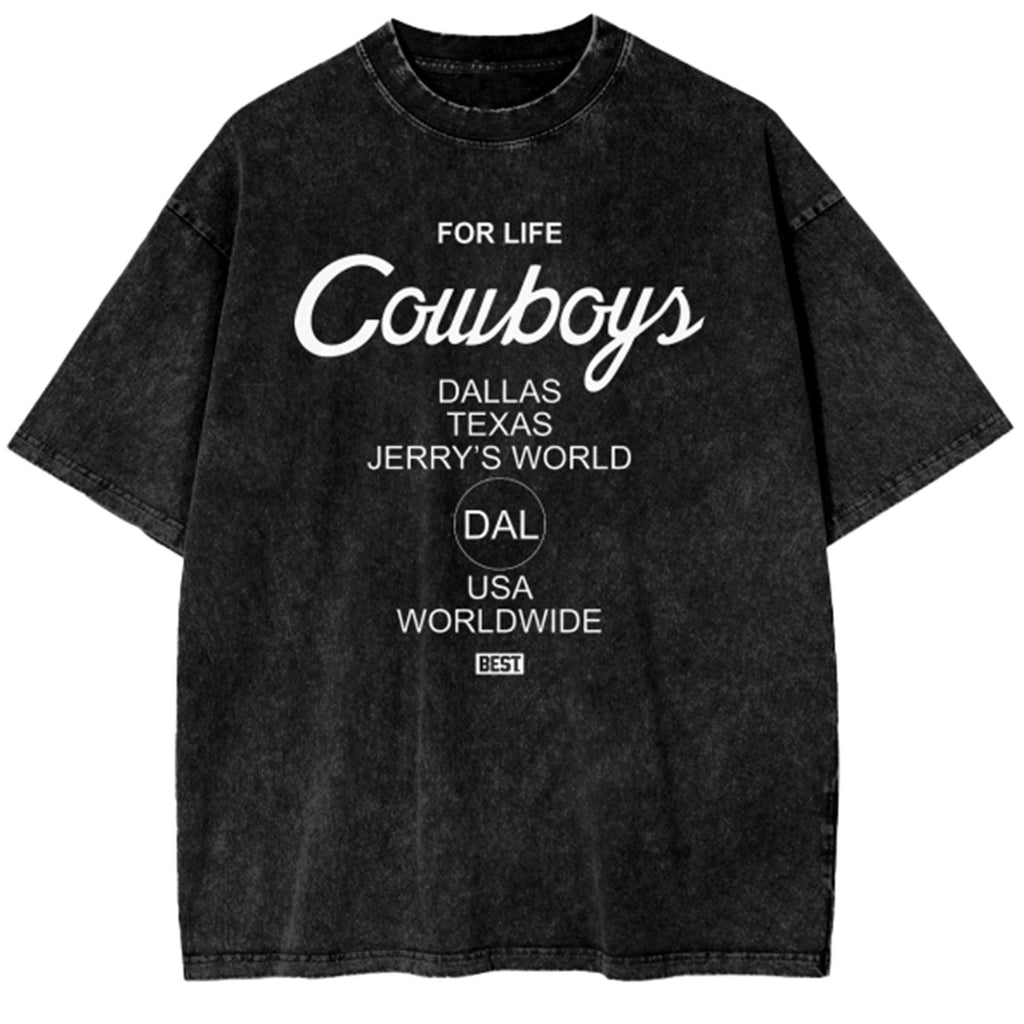 BEST Cowboys 4 Life Snow Wash T-Shirt Black