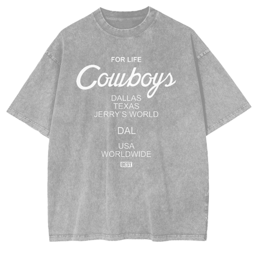 BEST Cowboys 4 Life Snow Wash T-Shirt Gray
