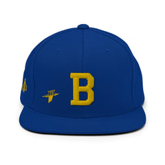 Breezy Excursion  THE CITY LETTERMAN B Snapback Hat BLUE/YELLOW