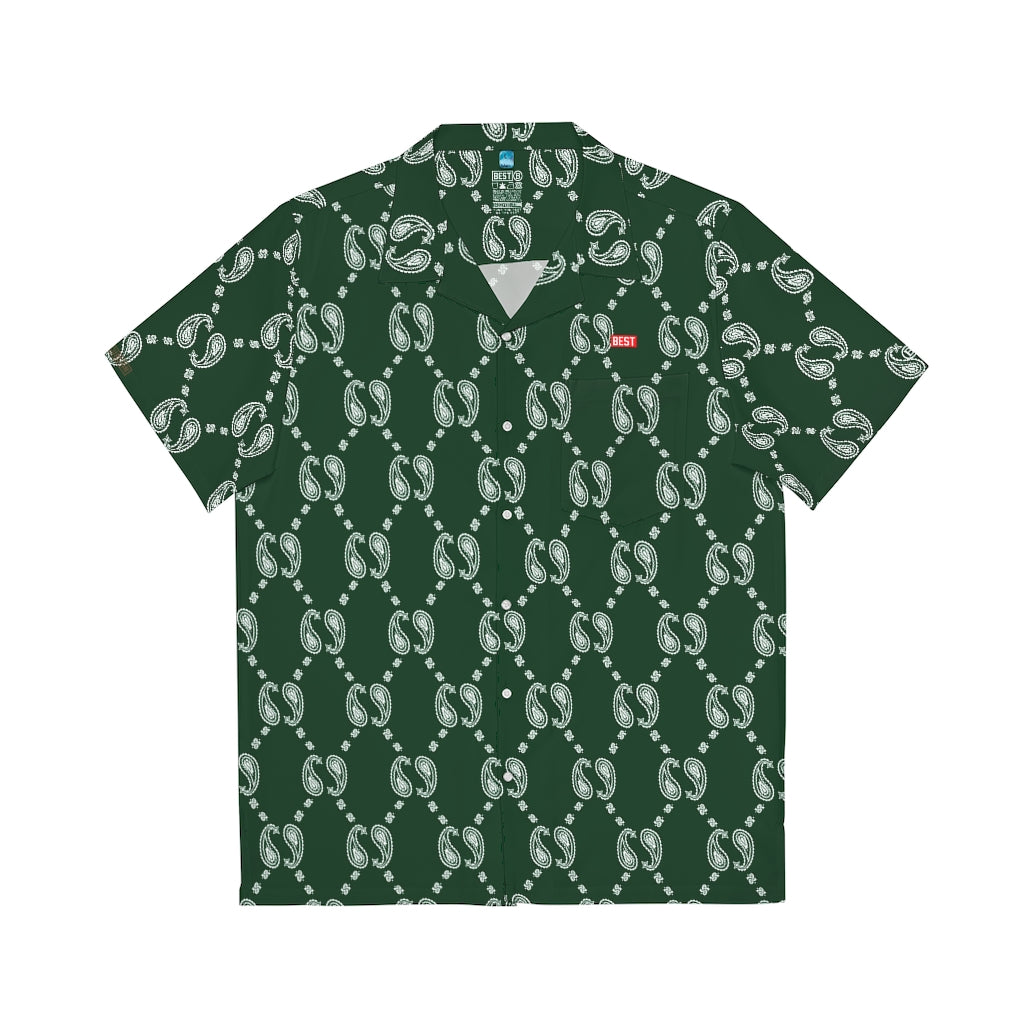 BEST GREEN Paisley BUCCI  Men's Hawaiian Shirt