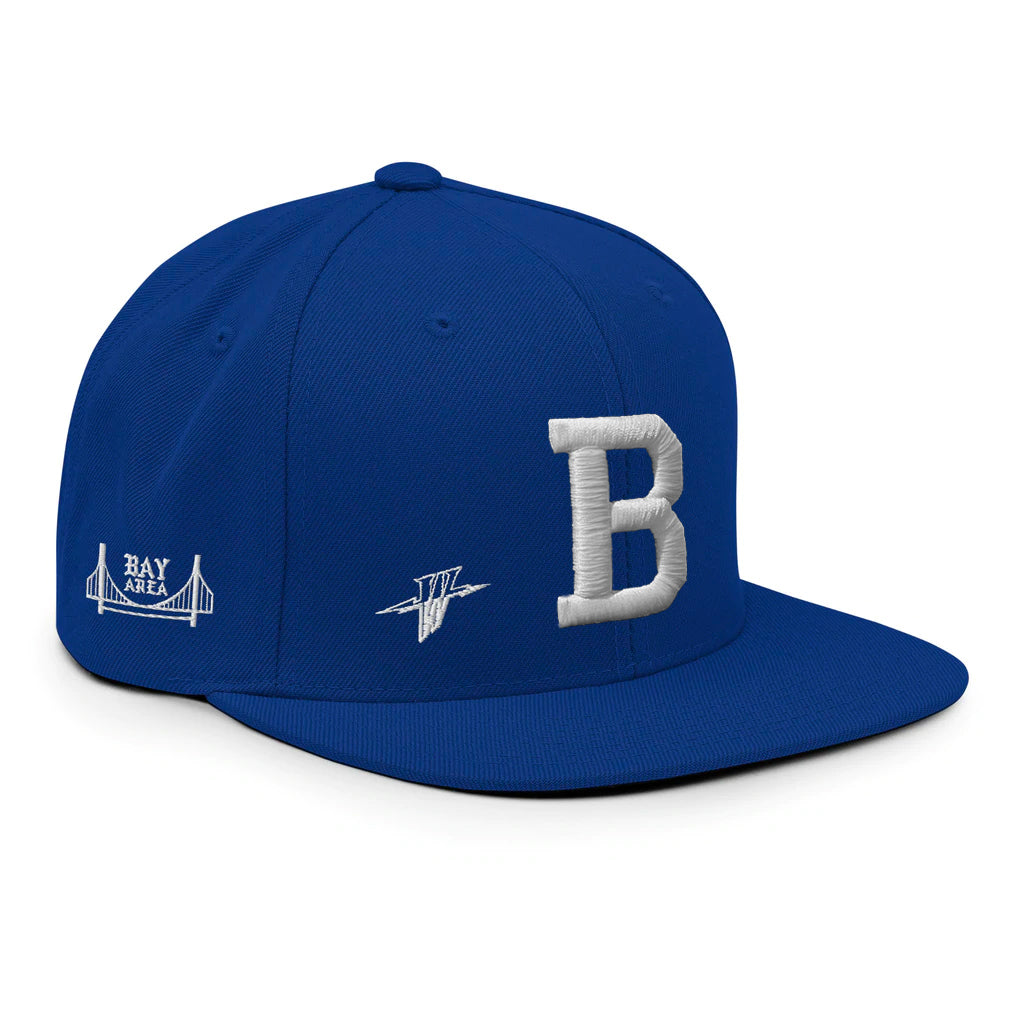 The City Letterman B Snapback Hat Blue/White