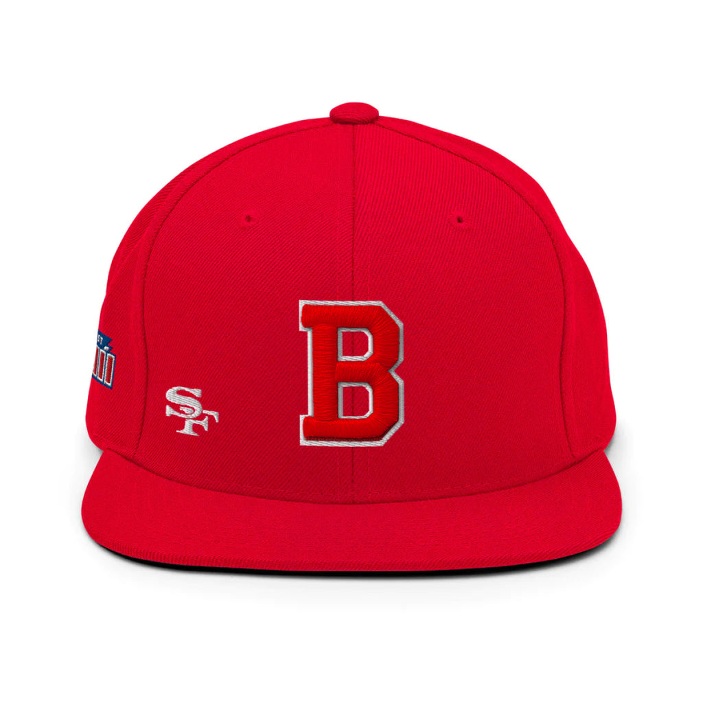 RED NINER LETTERMAN B Snapback Hat