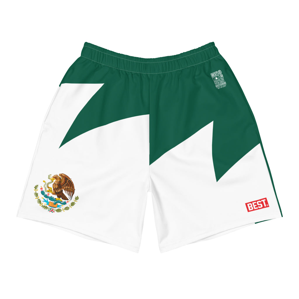 Green Mexico Shark tooth Men's Athletic Long Shorts