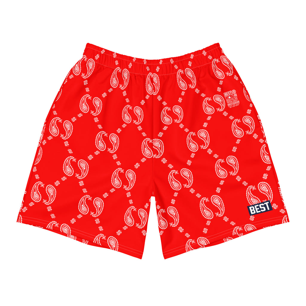 BEST BUCCI RED & WHITE Men's Athletic Long Shorts