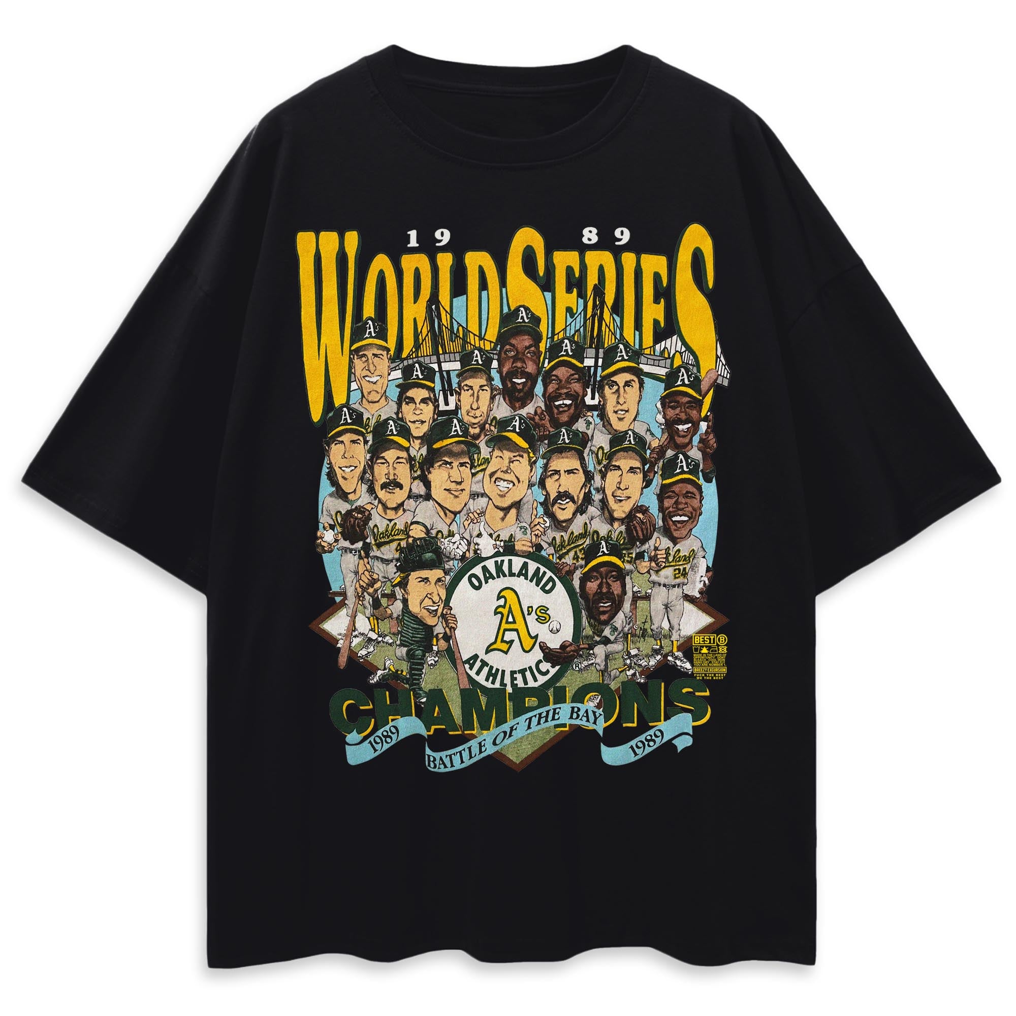 Breezy Excursion  89 A's Battle of the Bay Champions BLACK TEE