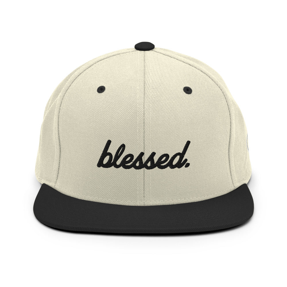 Cursive Blessed 2 Tone Snapback Hat