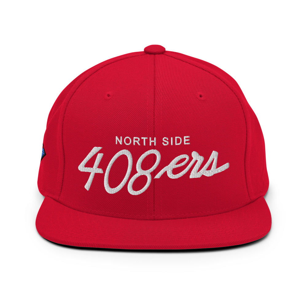 RED NORTH SIDE 408ers Script Snapback