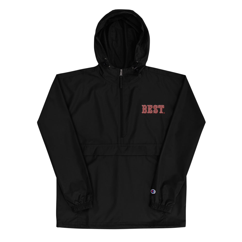 Black Embroidered NINERS BEST X Champion Packable Jacket
