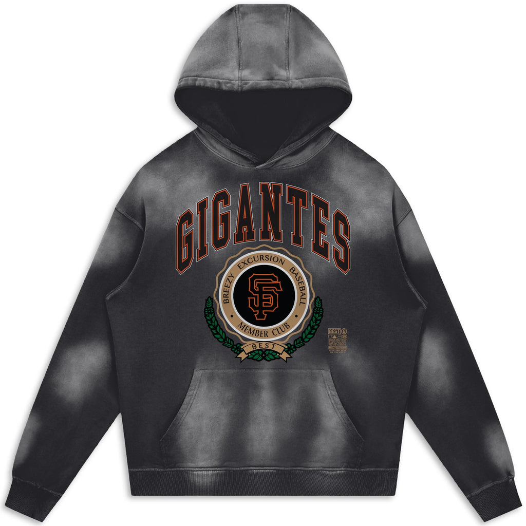 GIGANTES Black Ombre Washed Effect Hoodie