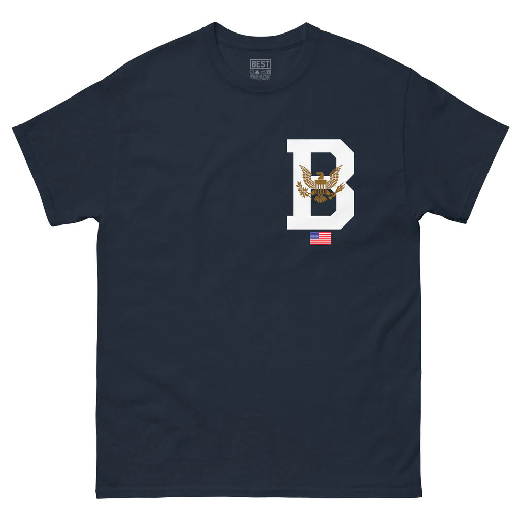LETTERMAN B HOME OF THE BEST NAVY Men's classic tee