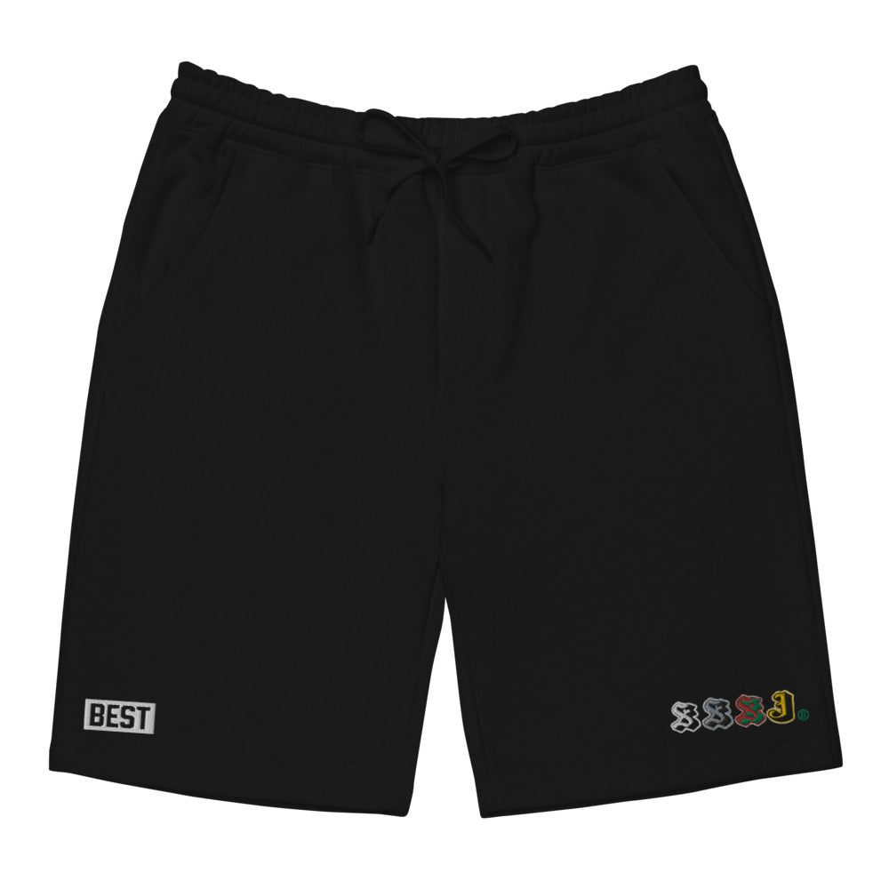 EMBROIDERED SSSJ COLORS Men's fleece shorts