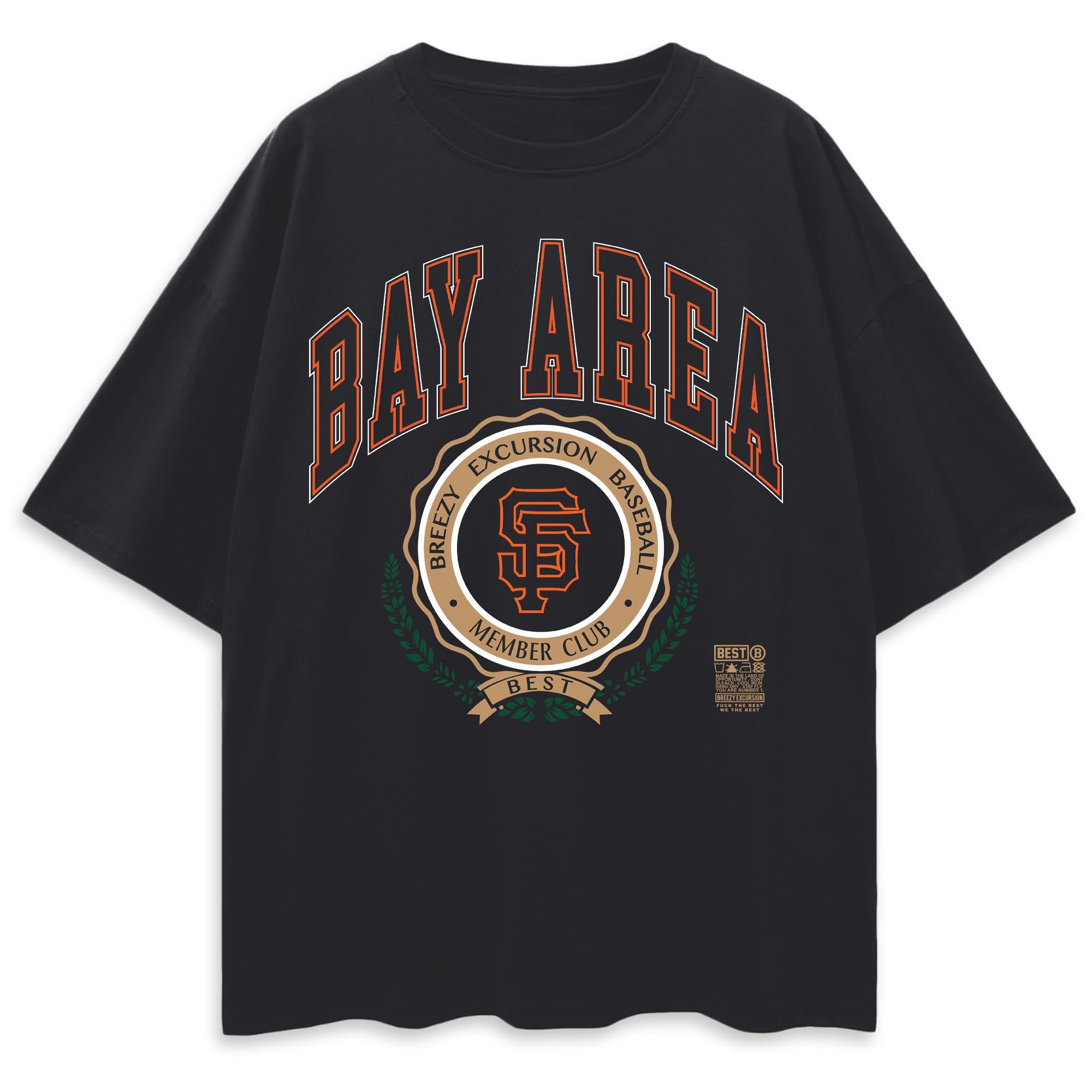 Breezy Excursion  SF GIANTS BAY AREA CREST BLACK TEE